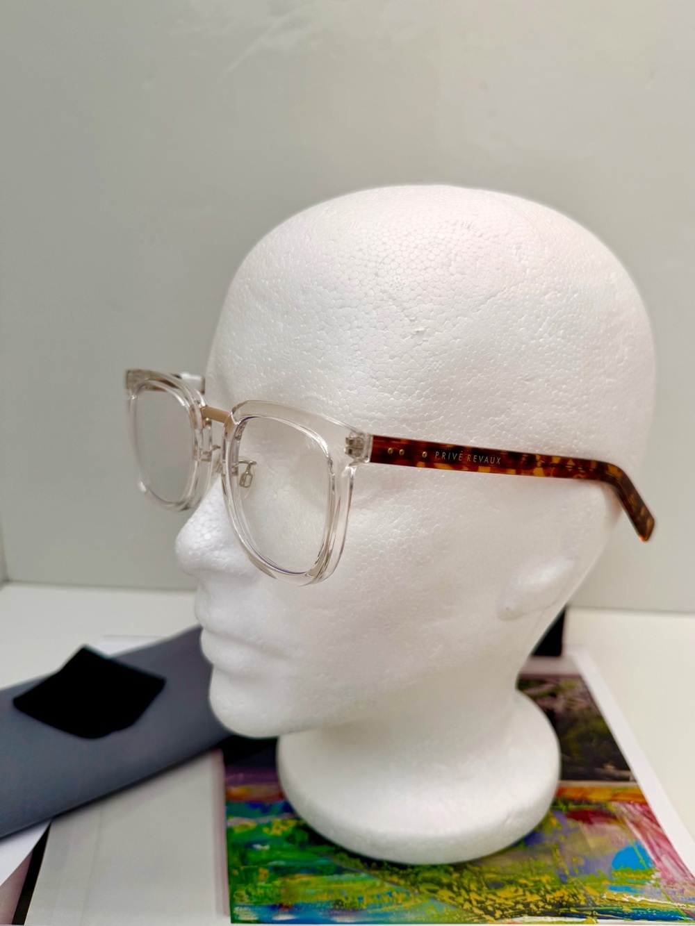 Prive Revaux The Alchemist Clear Frame Glasses with Tortoiseshell Temples